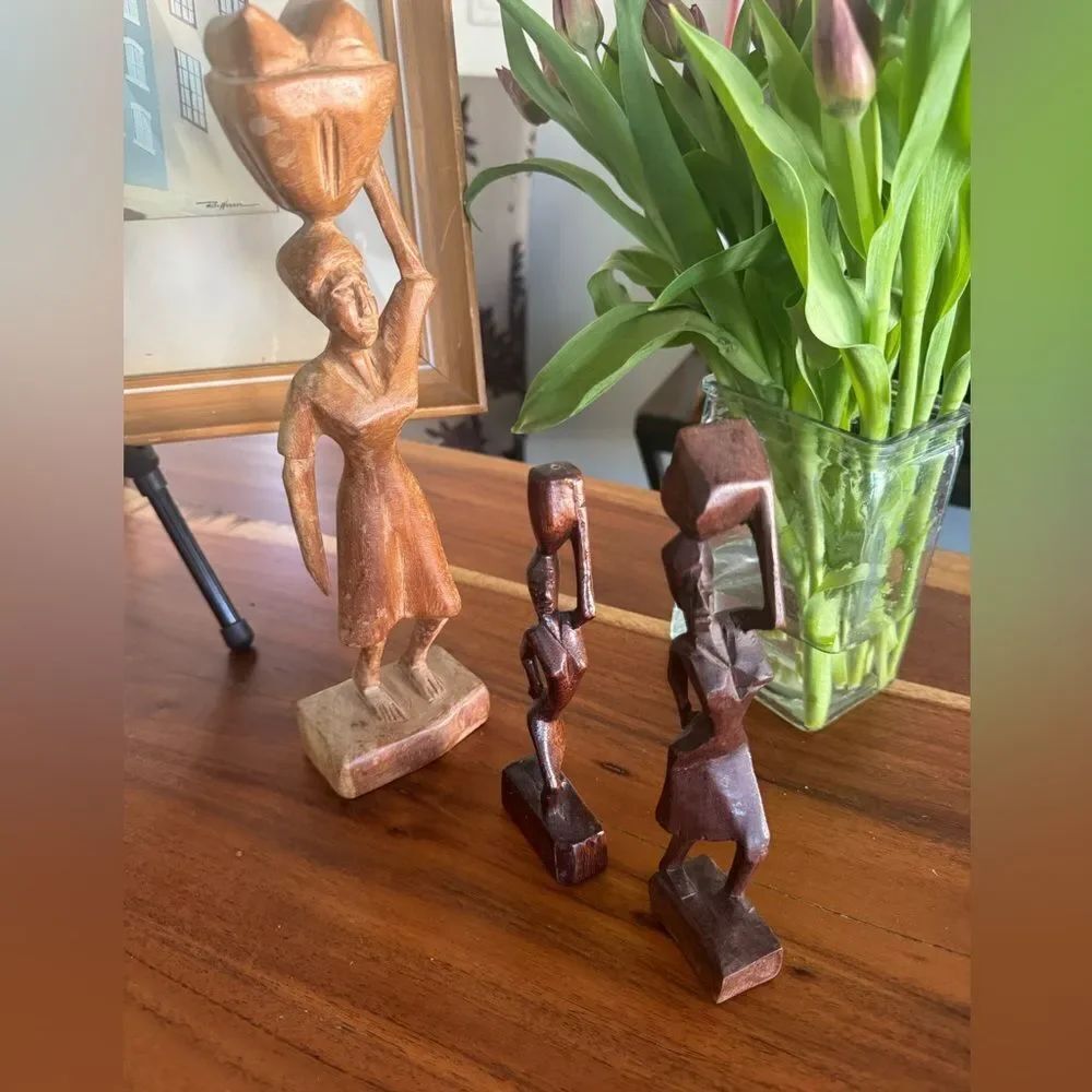 Handcrafted Wooden Sculpture Set of 3 different sizes